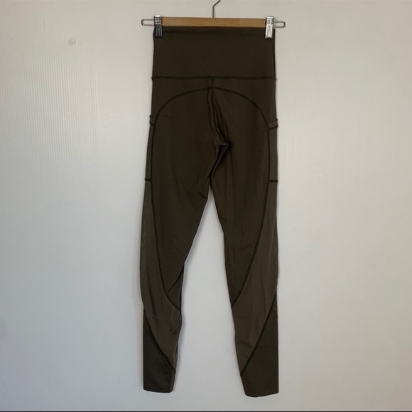 Aerie Offline Goals High Waisted Pocket Dark Green Full Length Leggings - Picture 8 of 15